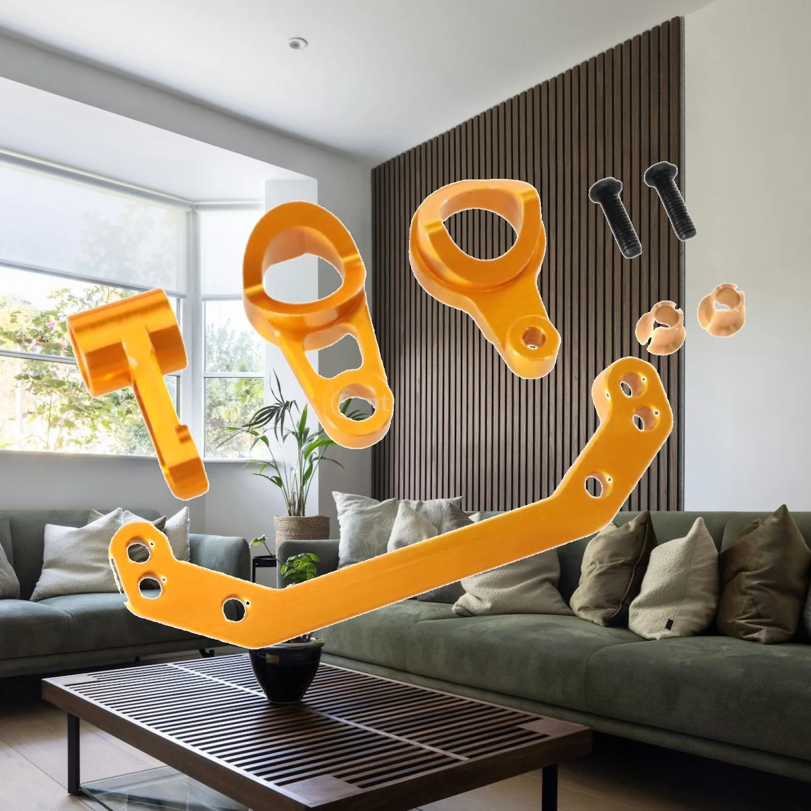 CNC Aluminum Alloy RC Car Steering Assembly Complete Servo Saver Kit for 1 10 Scale Remote Control Car
