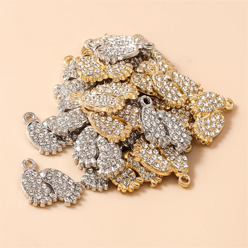 

20pcs 16x19mm Cute Crystal Alloy Footprint Charms Pendants for Jewelry Making Drop Earrings Necklaces DIY Crafts Accessories