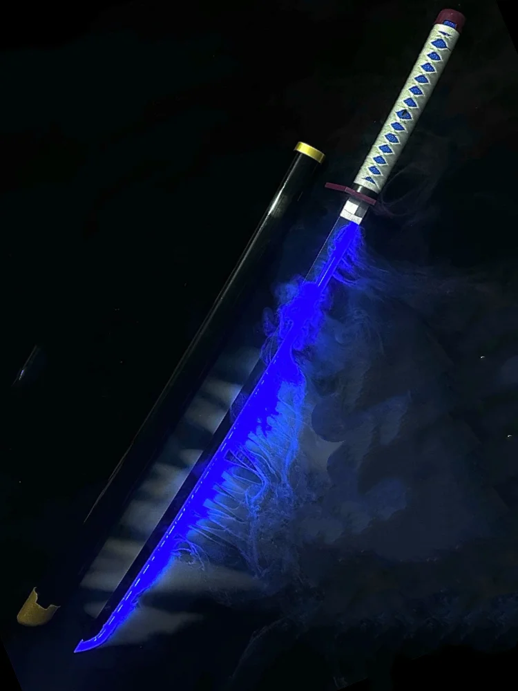 40 inch Vapor Demon Slayer Katana Glow Yoriichi Zwaard Anime Cosplay Echte Japanse Katana Originele Samurai Led Lightsabre Gift - afbeelding 2