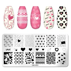 1Pc-heart/Beauty/geometry Stamping Plates 12X5cm Image Printing Nail Art Stencils Templates for Acrylic Nails Design Stamp Plate