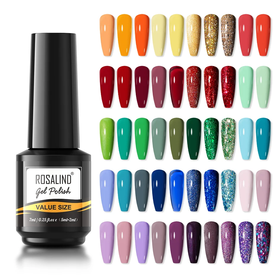 ROSALIND Gel Nail Polish Hybrid Varnish Base Top Coat UV Nail Esmalte Semi-Permanent Varnish Nail Art Design All For Nails Gel