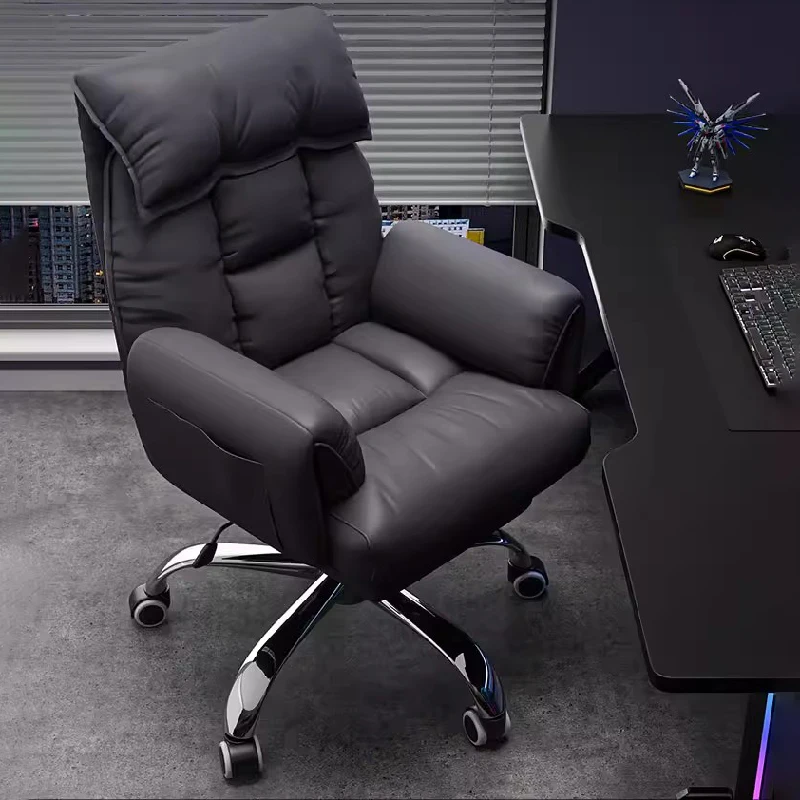 Rolling Ergonomic Office Chair Swivel Dinning Study Leather Office Chair Armchair Recliner Chaise De Bureaux Home Furniture