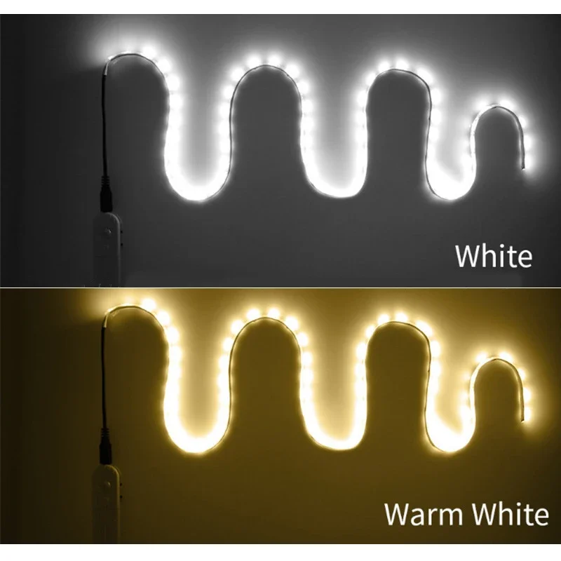 3M Smart PIR Motion Sensor LED Light 5v USB/Battery Power LED Strip Dimmable Cabinet Bedside Lamp Stairs Night Security Light