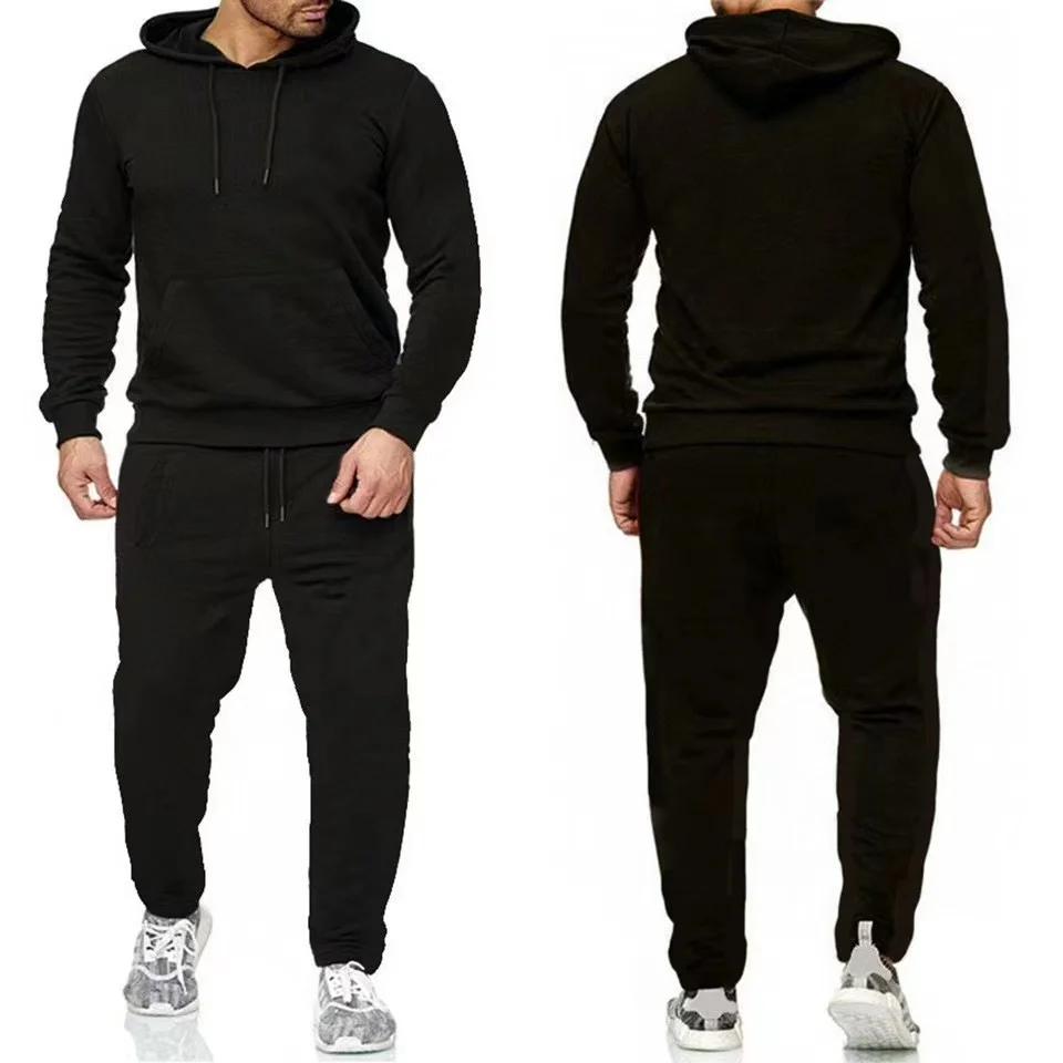 

2025 Men Tracksuit 2 Pieces Sets Hooded Sweatshirt +Drawstring Pants Male Hoodies Running Sportswear Men Women Autumn Sportwear