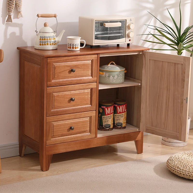 Bucket cabinet, side cabinet, solid wood American household storage locker, entrance, living room against the wall, small cabine