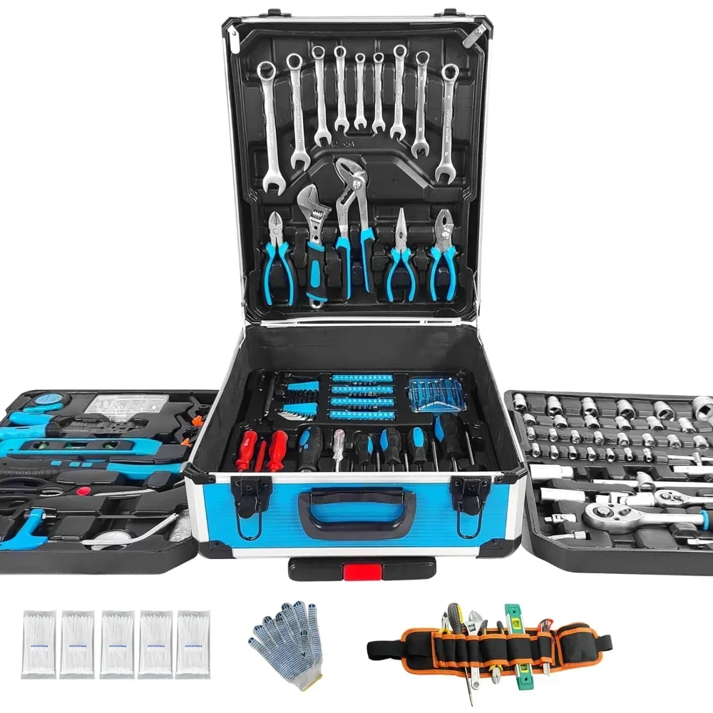 %a Tool Sets for Men,  Box with Tools, Tool Kit with Rolling  Box, Complete Tool Box Set,Household  Set