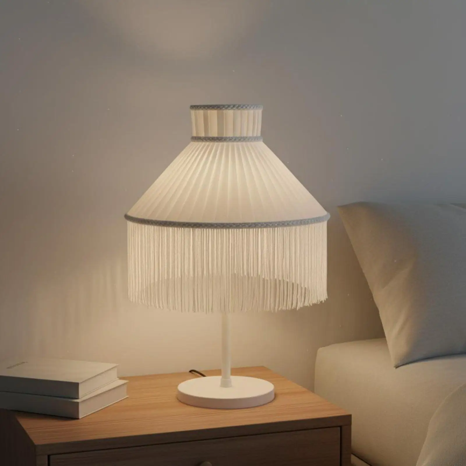 Elegant Textile Lamp Shade Cover Retro Tassel Fringe Decor for Table and Floor Lamps E27 Socket Living Room Bedroom