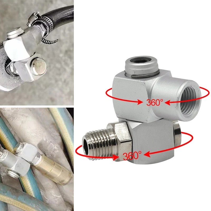 360°Quick Coupler Plug Socket Connector Fitting For 2 Point Air Compressor Joint Steering/Gas Pipe Laying Free Steering