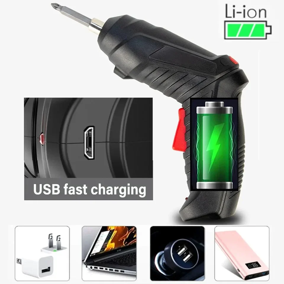 3.6V Powerful Impact Drill Screwdriver LED Lighting Electric Power Screwdriver Set Portable Mini Electric Screwdriver Power Tool