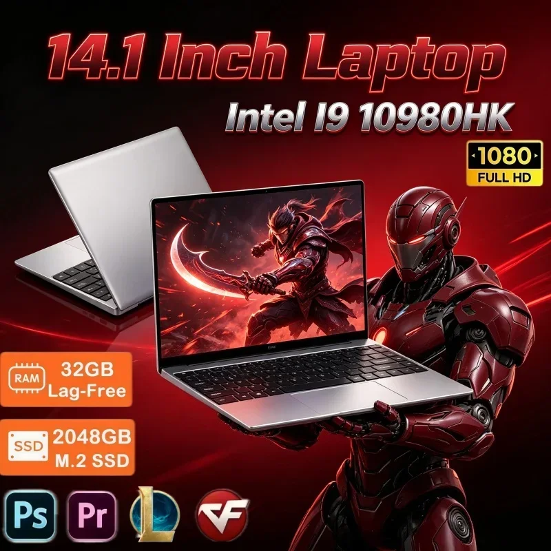 2026 New 14.1" Laptop Intel Core I9 10980HK 32GB RAM 2TB SSD Windows 11 Household Notebook For Daily Browsing And Streaming