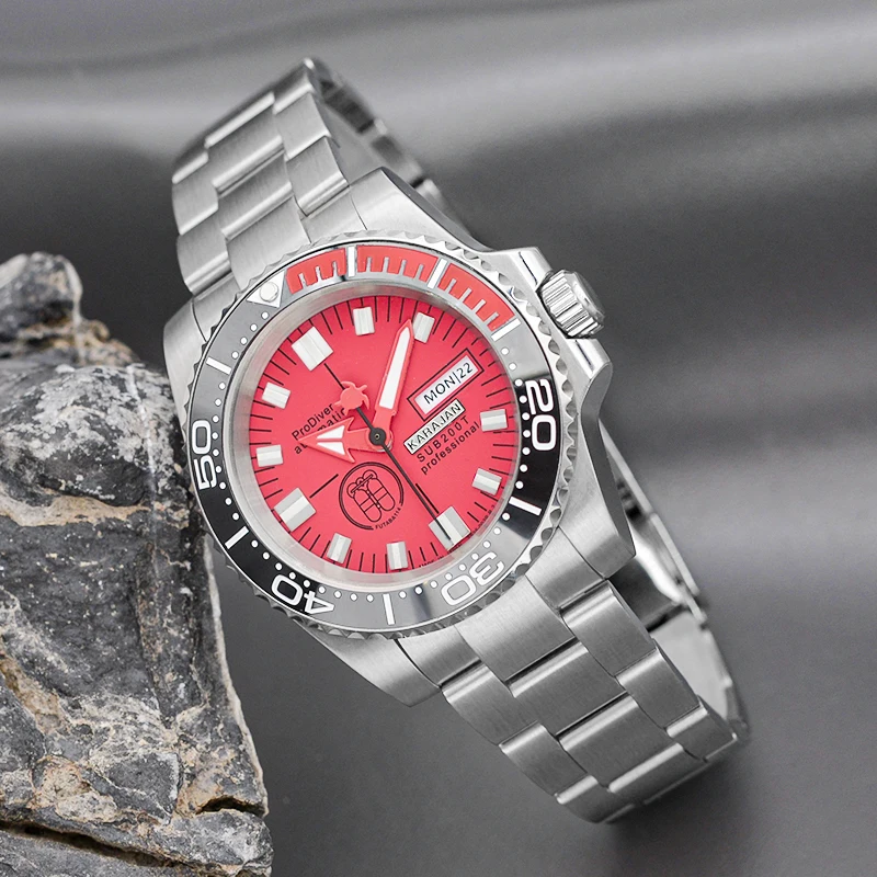 Seiko-reloj mecánico automático para hombre, cronógrafo de acero inoxidable, cristal de zafiro, resistente al agua hasta 100M, para buceo, nuevo