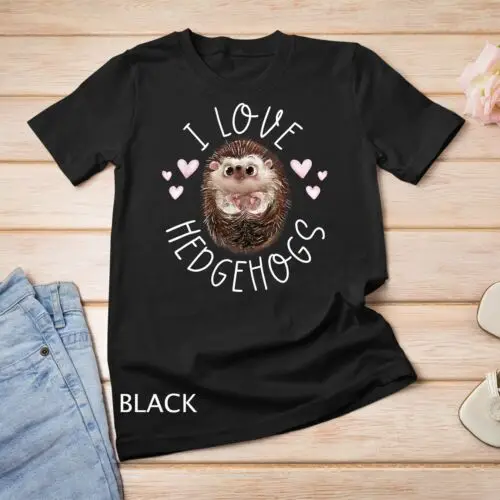 

Забавная женская рубашка I Love Hedgehogs, унисекс футболка Porcupine