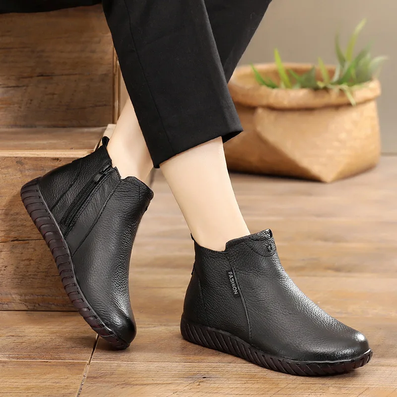 Winter Cotton Boots Warm Flat Bottomed Women's Shoes