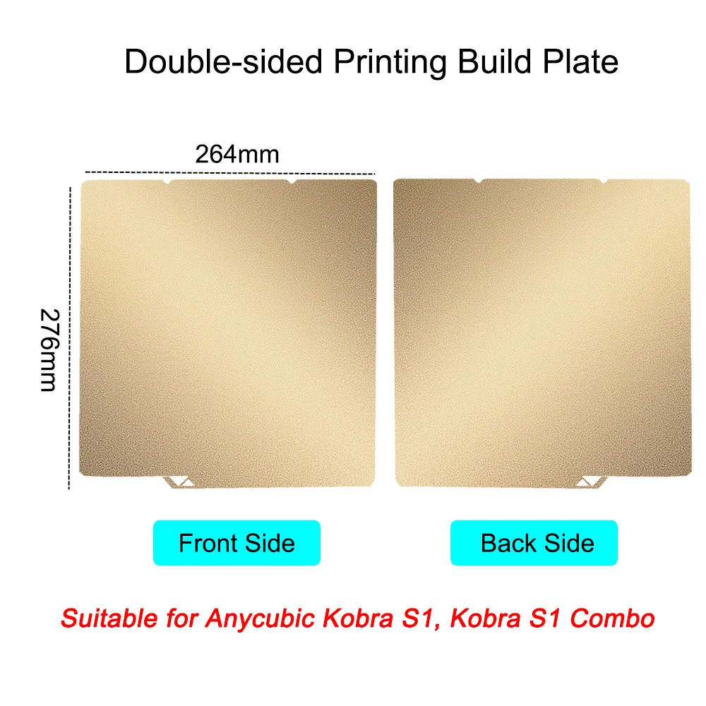 Arkusz PEI Kobra X do Anycubic Kobra X S1 Combo S1C, płyta robocza 264x276mm, dwustronna płyta robocza, arkusz PEO PET z włóknem węglowym. — zdjęcie produktu 6