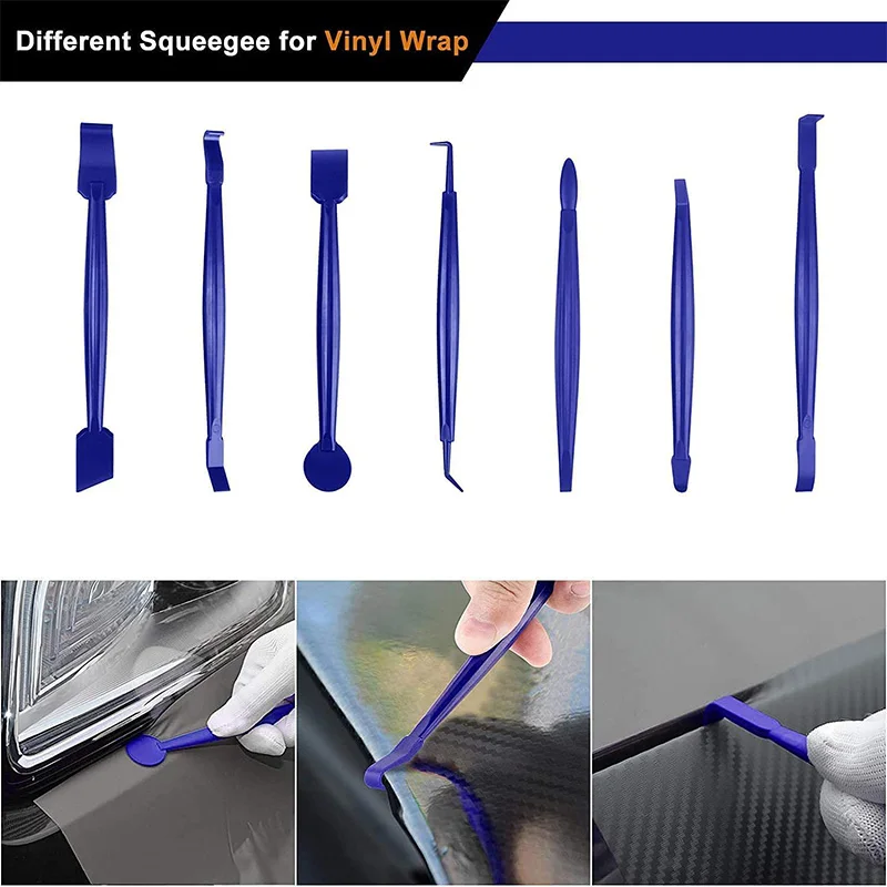 11Pcs/8Pcs Car Wrapping Vinyl Tool Kit Window Film Tint Tools Car Wrap Sticks Edge Trimming Squeegee Tinting Felt Edge Squeegee