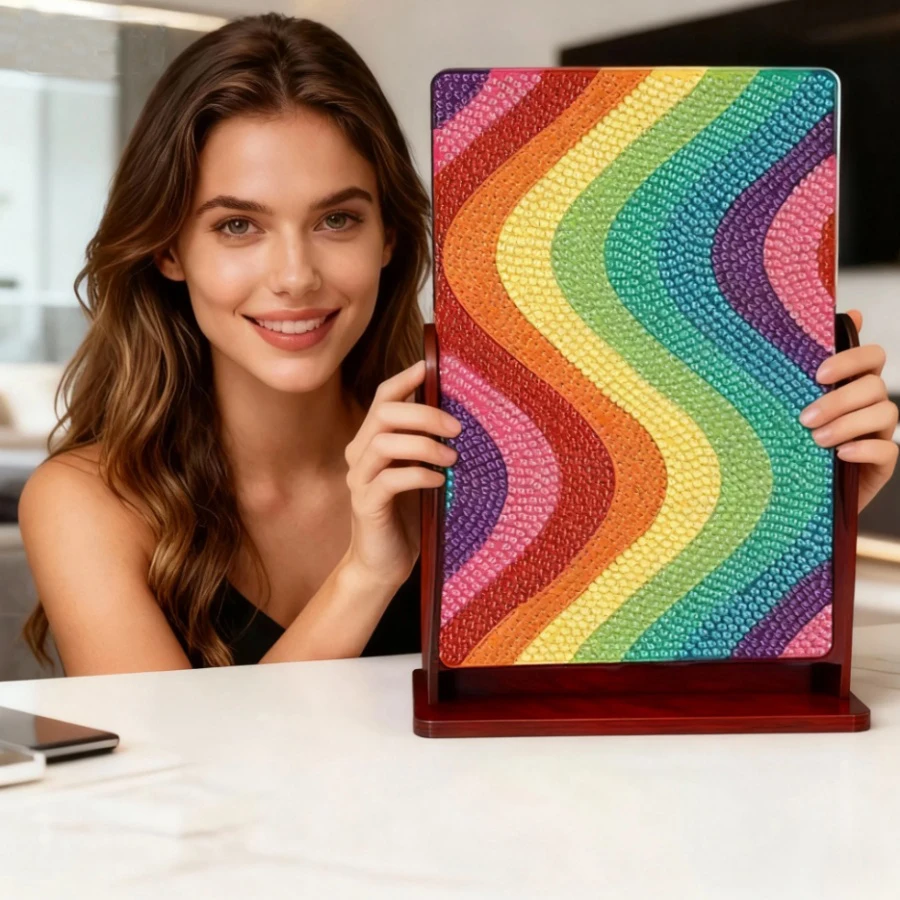 

DIY Special Shape Flower Table Top Diamond Painting Mirror Kit Desktop Diamond Mirror Art Kits 5D DIY Diamond Art Tabletop Decor