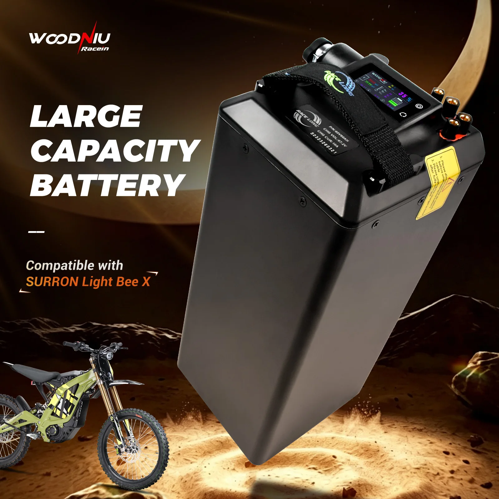 For Surron 72V 60V  Light Bee X Rebulit Battery Large Capacity Direct Replacement Electric Dirt Bike for SURRON Motorcycle Part
