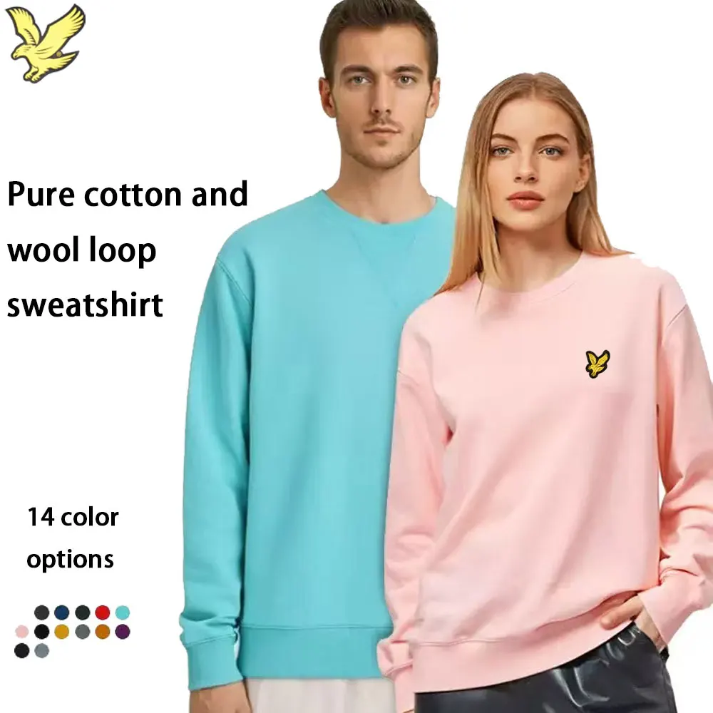 2025 LYLE Sudadera con capucha de algodón puro de alta calidad con cuello redondo Otoño Invierno hombres mujeres águila bordado ropa deportiva Casual marca de uso diario