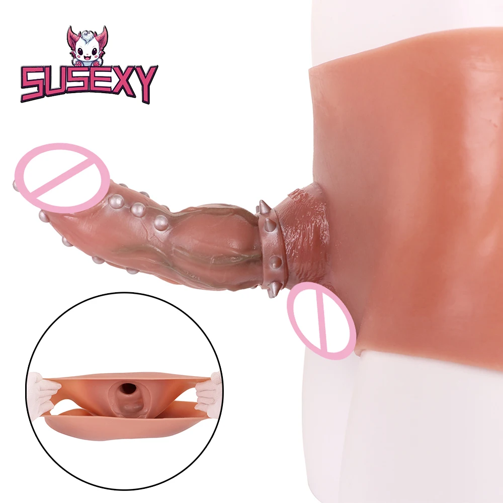 

SUSEXY With Beads Realistic Wearable Hollow Penis Sleeve Pants Convex Design Fantasy Dildo Sex Toys For Men 18+ Dick Enlarge