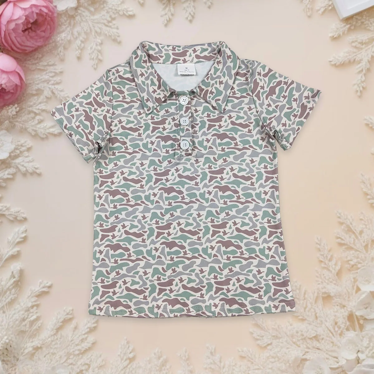 

Baby Boy Ducks Camo Hunting Polo Tops Children Kids Short Sleeve Tee Shirts Infant T-shirt Toddler One Piece Clothing Wholesale
