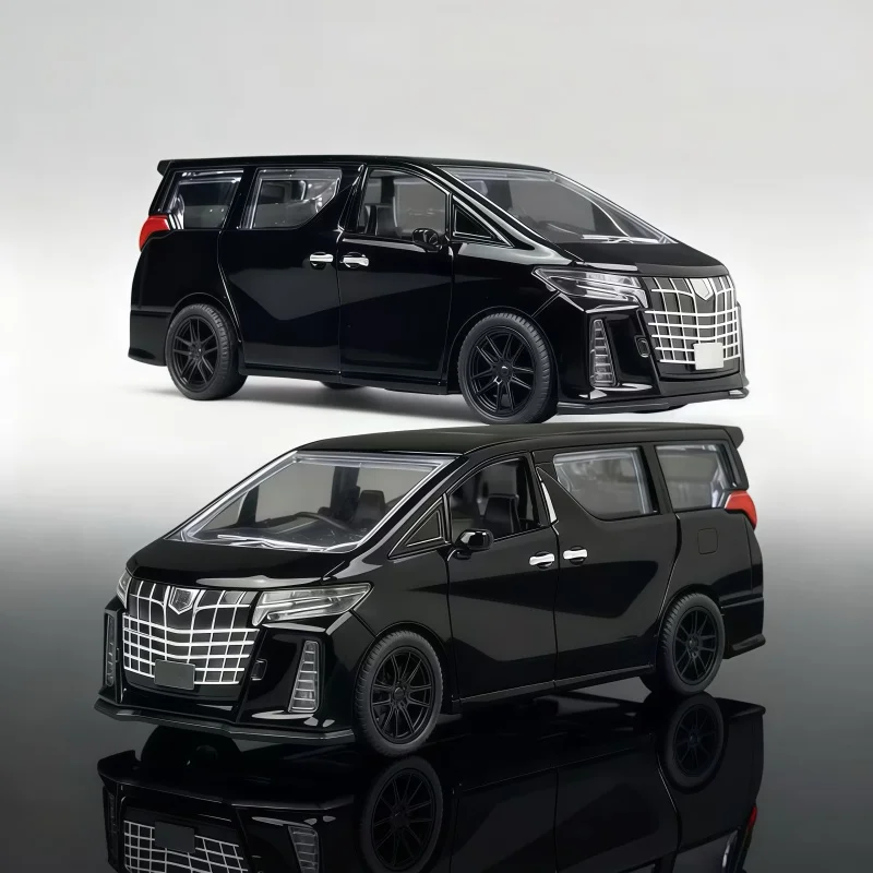 1:32 Alloy MPV Car Model Simulation Van Toy, Pull Back Vehicle With Openable Doors, Metal Car Collection Toy For Boys Gift view 5