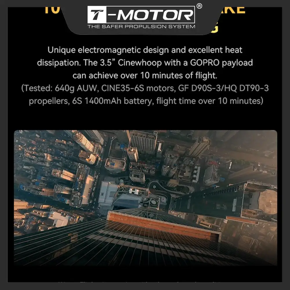 T-MOTOR T-HOBBY Cine35 6S Cinewhoop Motor para Dron FPV de 3,5 pulgadas Motor sin escobillas para Drones versión FPV estilo libre piezas de bricolaje