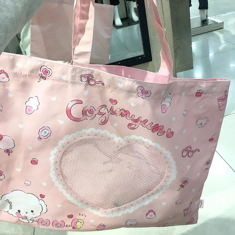 

Kawaii Cute Cogimyun Tote Hand Bags Big Handbags For Women Cartoon Cloud Clear Top Handle Bag Reusable Eco Shopping Bags