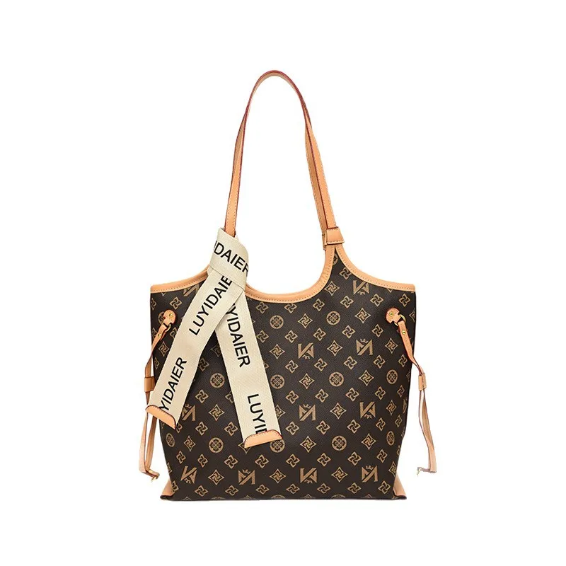 حقيبة يد مطبوعة متخصصة لعام 2025، محفظة كتف كلاسيكية للنساء، حقيبة ركاب لوكس، حقيبة واسعة ليلاً ونهارًا، حقيبة قماش مزخرفة #5