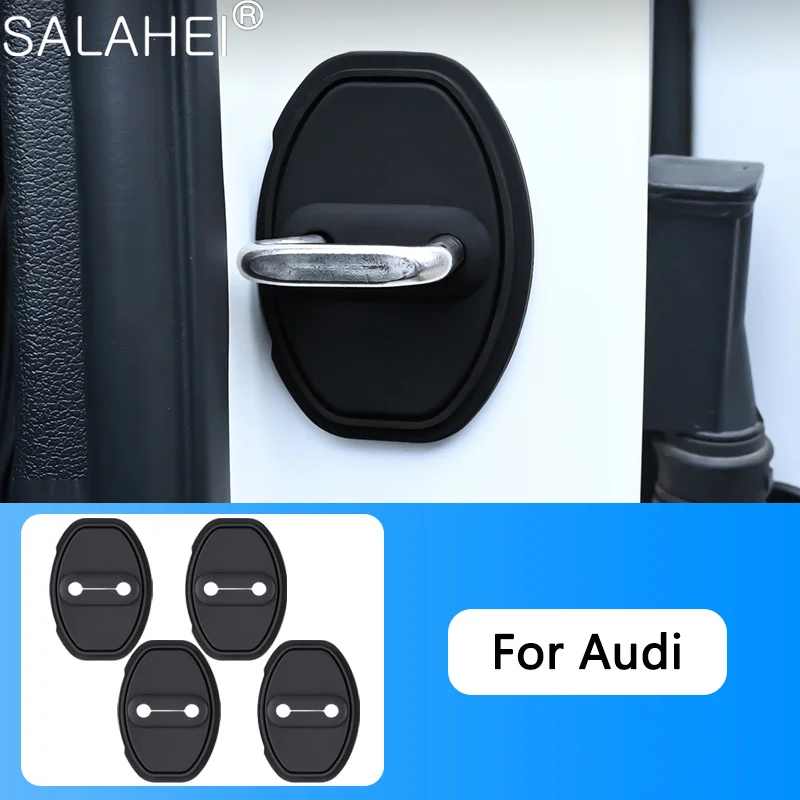 4PCS Silicone Car Door Lock Cover Case For Audi Sline A6 A4 A3 A7 A5 Q3 Q5L Q7 Q2 S4 S5 S6 S7 S8 TT RS3 RS4 RS5 RS6 TTS