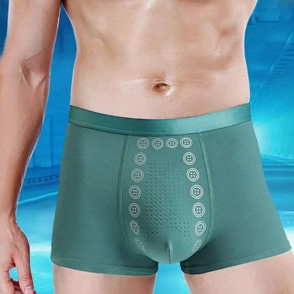 Cuecas masculinas de campo de energia de fibra de poliéster, elástico, duradouro, boxer masculino, respirável, slim cuecas, moda