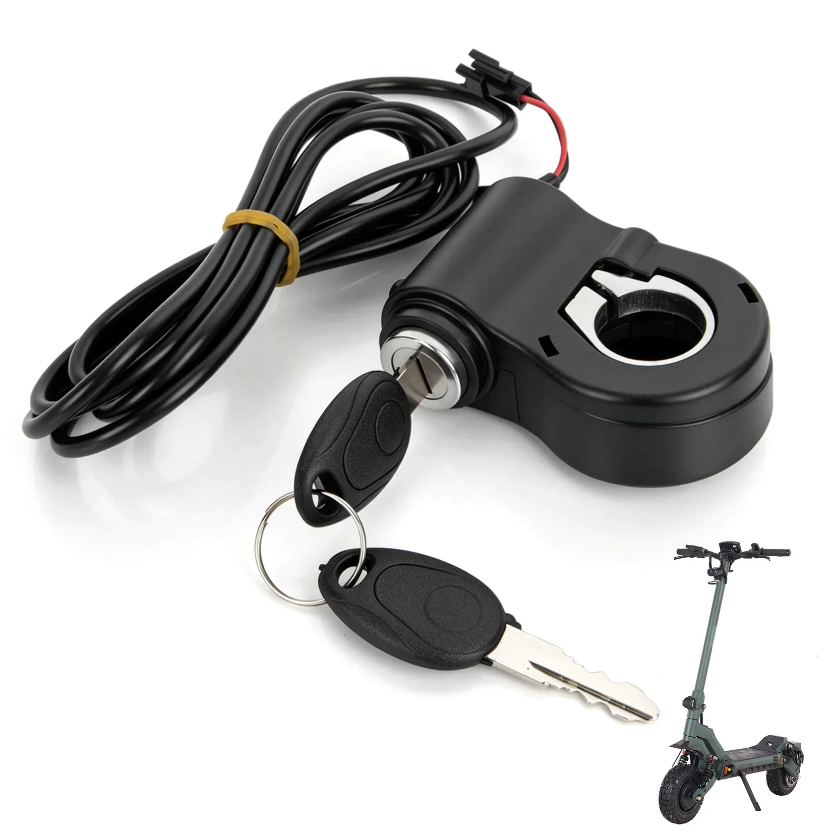 12V-72V E-Bike Zündschloss 2-Draht-Zündschalter mit 2 Schlüsseln für Super 73 für Ridstar Q20 Elektroroller Universal