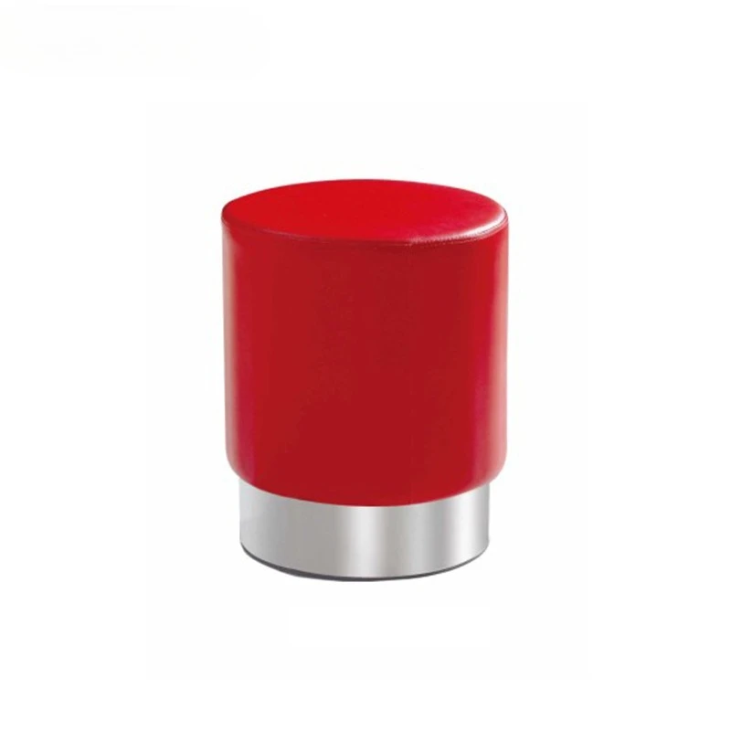 

Stainless steel stool, milk tea cold drink shop bar stool, round metal leather art leather chair