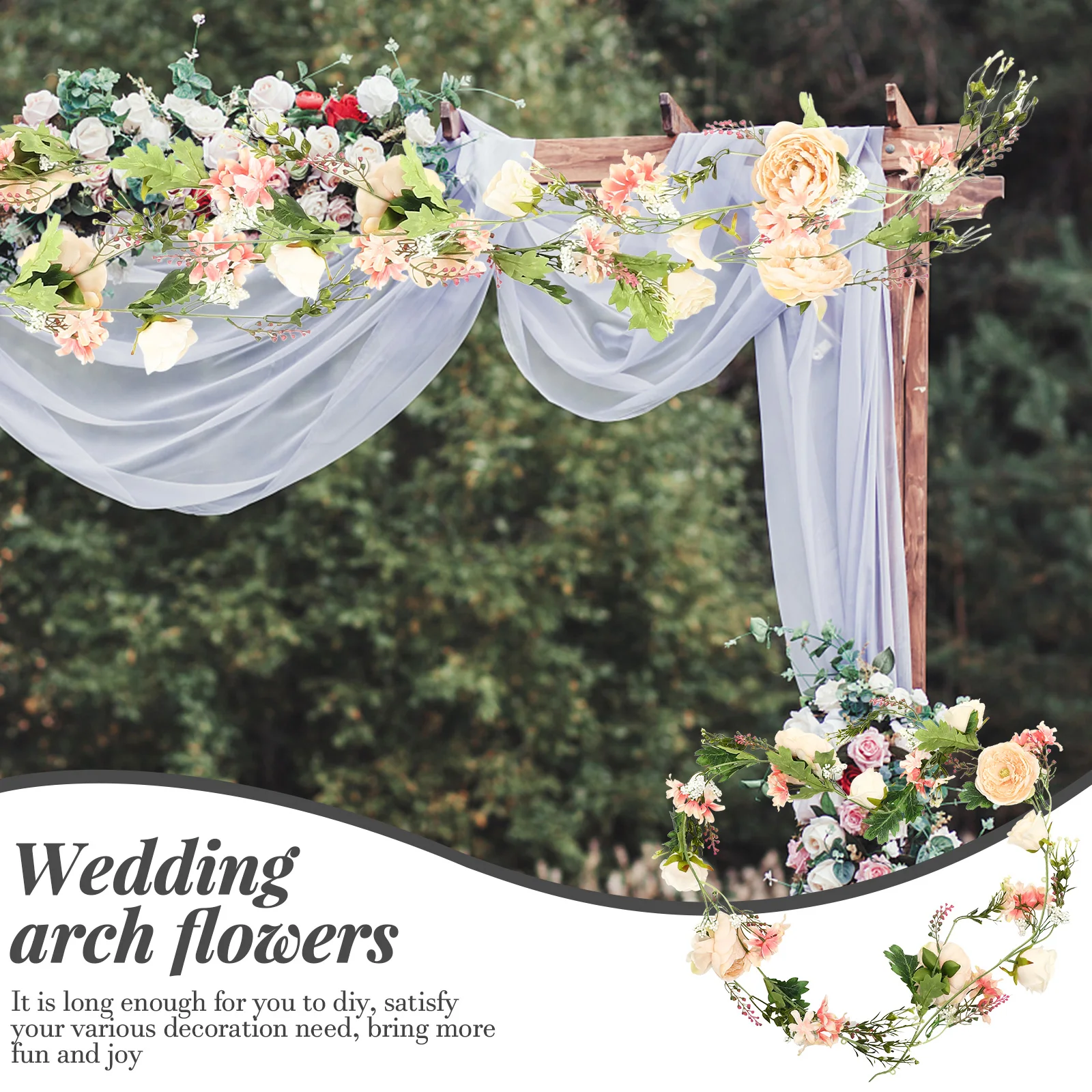

Artificial Flower Vine Simulation Rose Peony Rattan Decorative Faux Wall Hanging Valentine Wreath Swag Lintel Wedding Arch Door
