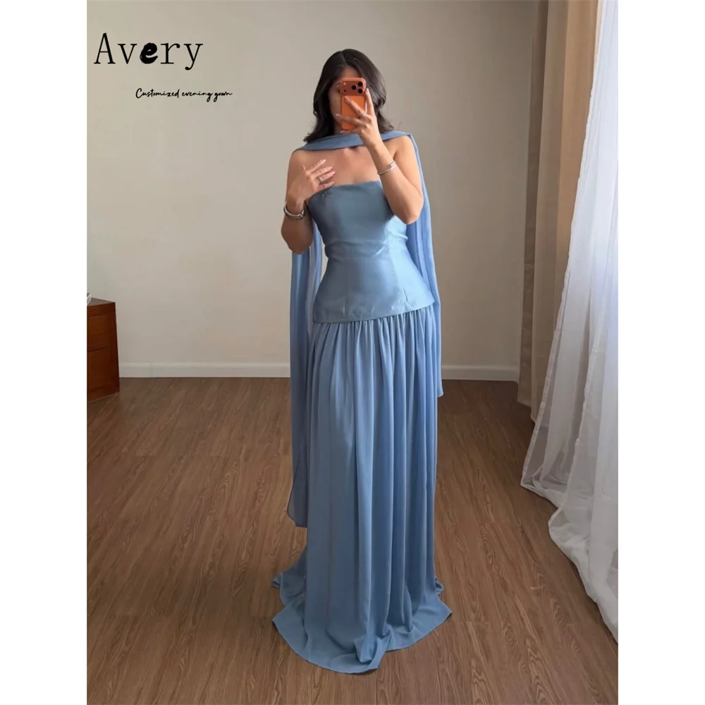 

Avery Customized Blue Off-shoulder Strapless Dress Elegant Dresses for Woman Party Wedding Luxurious Evening Dresses Luxury 2026