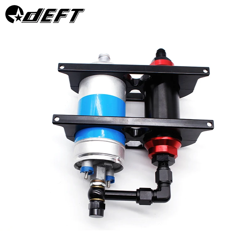 1 set 44mm&60mm Dual Double Billet Fuel Pump Filter Mounting Bracket Clamp Kit +910 Fuel pump + Fuel filter