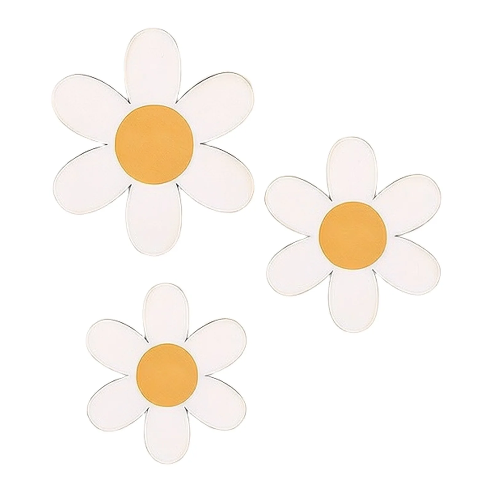 Flower Wall Decor 25cm, 22cm, 20cm Wooden for daisy Wall Decoration Easy And Secure Hanging Long Lifespan Cute for daisy Design