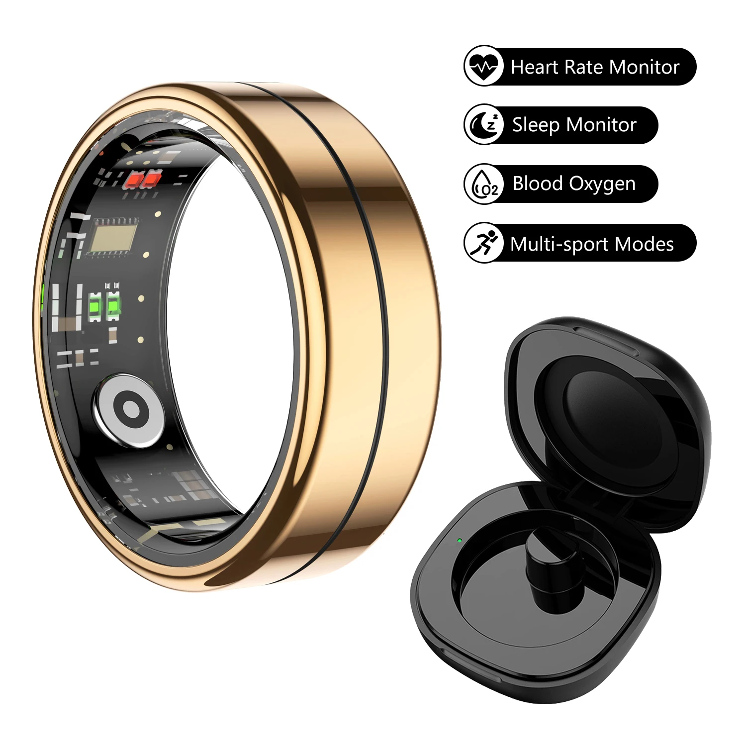 

R04 Smart Ring Men Women Health Heart Rate Sleep Monitoring 5ATM Waterproof Multi-sport Modes Fitness Smart Ring For Android IOS