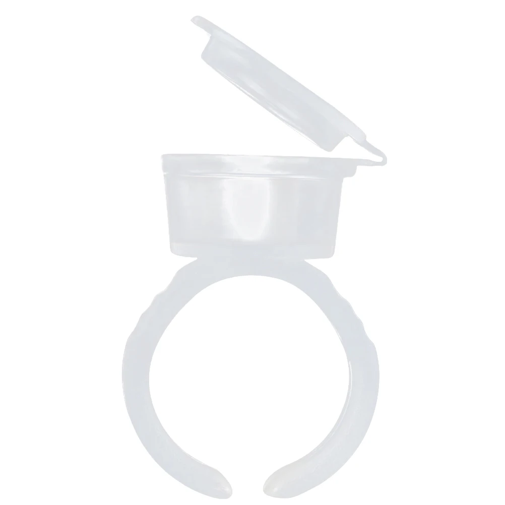 50 قطعة أكواب حلقة الحبر حاويات الصباغ القابل للتصرف حلقات الانعطاف الحاجب الوشم شبه أداة