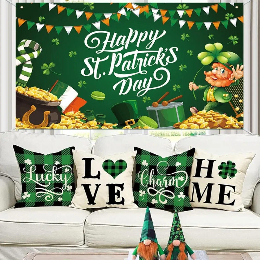 Green St. Patrick's Day Photography Backdrop Celebrate Polyester Happy St. Patrick’s Day Background Festive