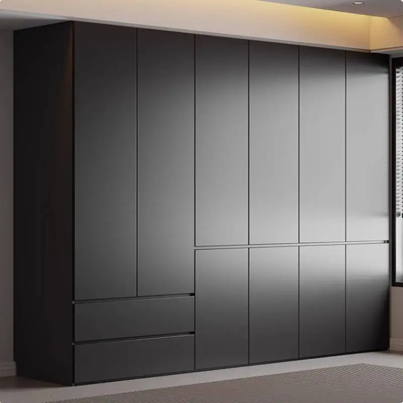 

Black Customized Wardrobes Luxury Vintage Style Space Saving Wardrobes Bedroom Storage Wooden Armadio Guardaroba Furniture Home