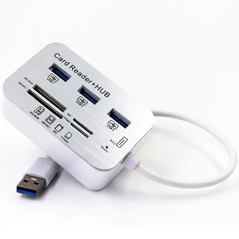 

7-in-1 USB 3.0 splitter, card reader, computer expansion, multi interface COMBO Card Reader+hub