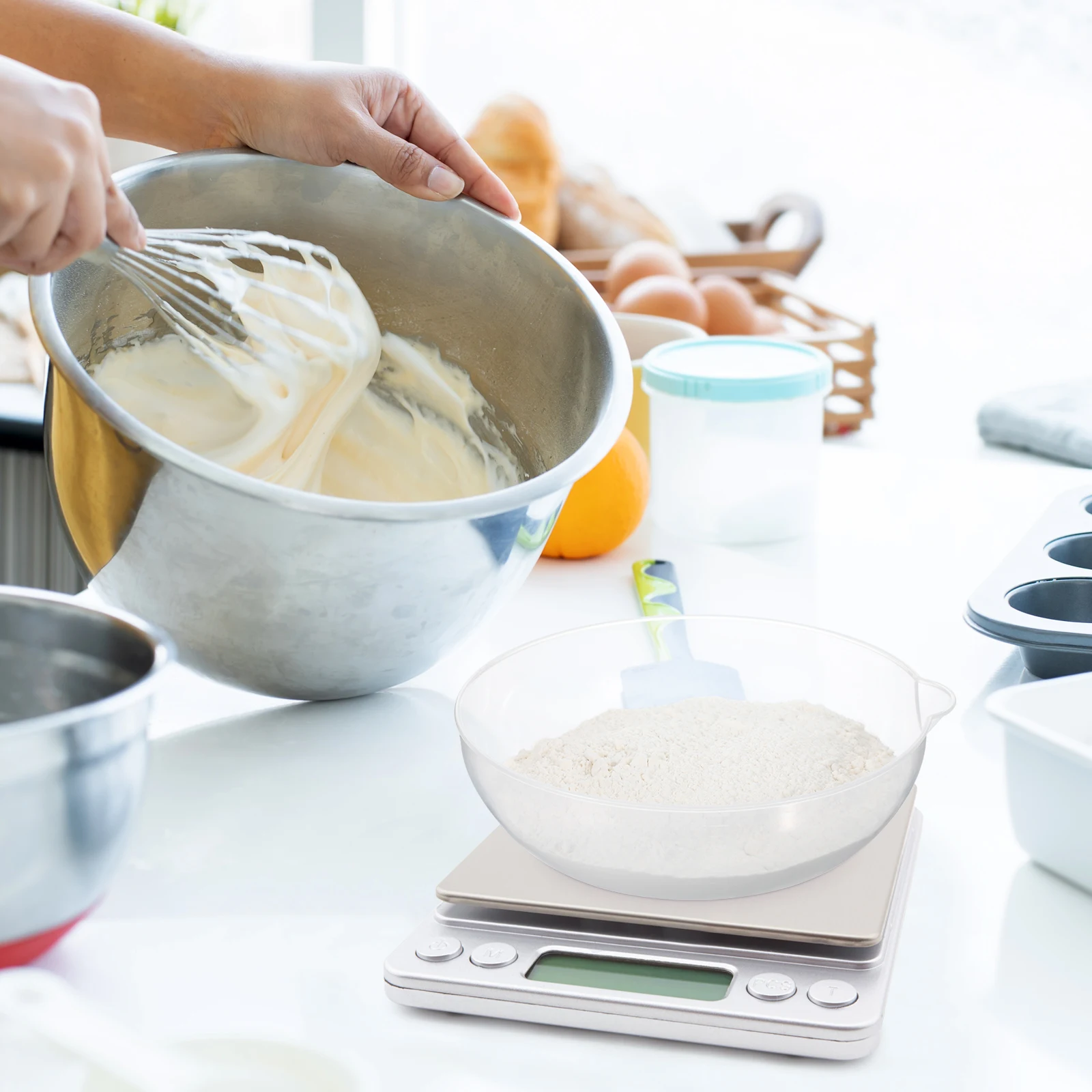 The Circle Kitchen Weighing Pan Tray Samples Weight Dishes Plastic Compact Electronic Scale