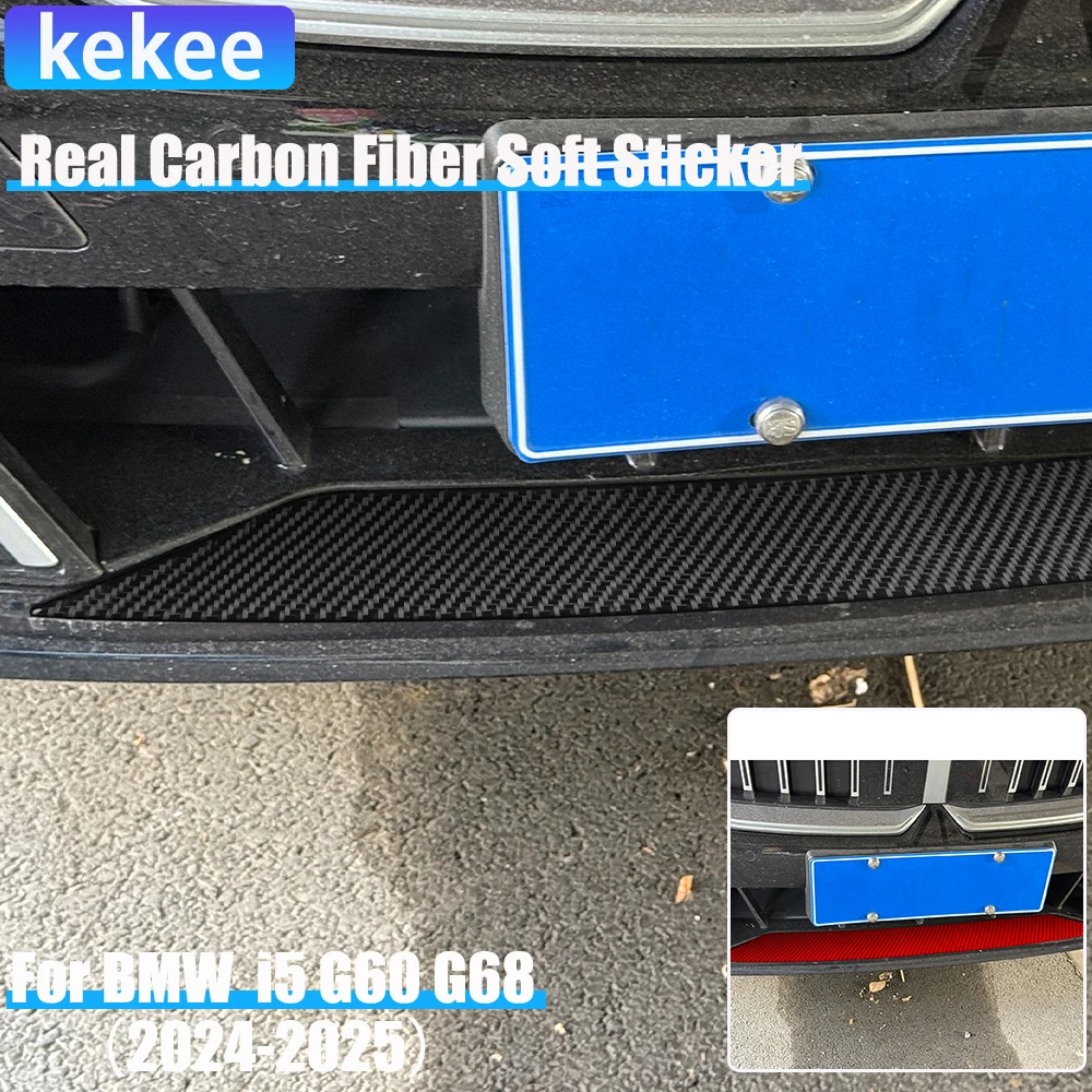 

Real Carbon Fiber Car Accessories Front Bumper Panel Decorative Cover Soft Sticker For BMW 5 Series i5 G60/G68 BEV 2024 2025