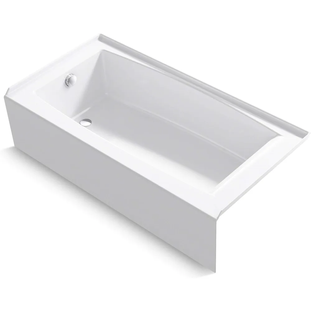 Alcove Bath with Integral Apron, Integral Flange and Left Hand Drain,  60-Inch X 30-Inch White Bathtubs