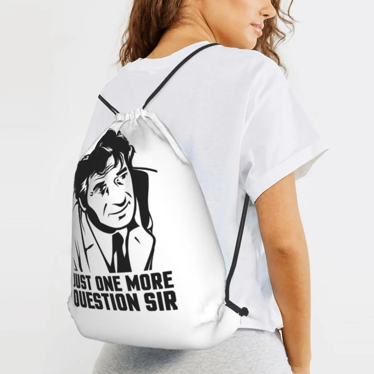 Columbo Inspired Movie Backpacks Fashion Drawstring Bundle Pocket Sports Bag Book Bags for Man Woman Students