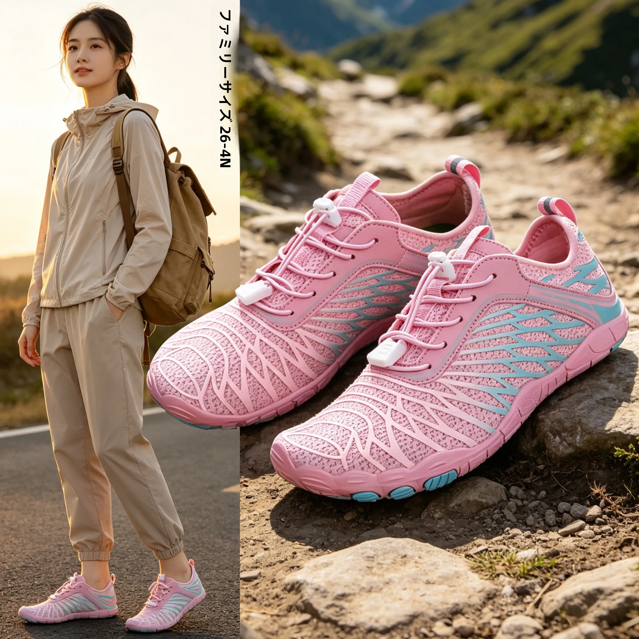 large-size-women's-outdoor-shoes-41-43-waterproof-hiking-beach-shoes-five-finger-stream-traversing-barefoot-swimming-fitness