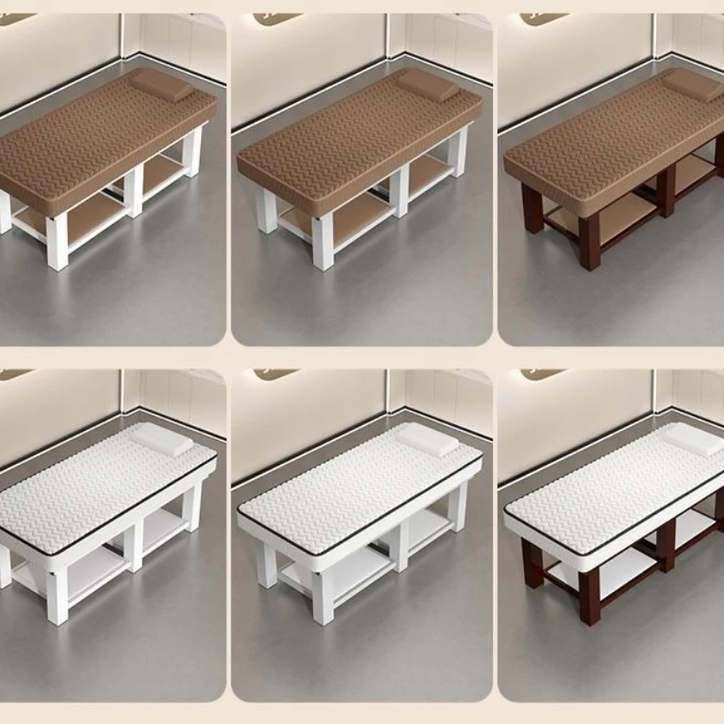 模様刺繍まつげ灸マッサージベッド美容院専用マッサージ理学療法ベッド無垢材ラテックス美容ベッド