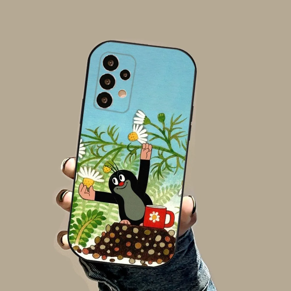 Cartoon Little M-Mole Phone Case For Samsung S24,23,22,30,21,10,9,Ultra,Plus,Lite,FE,5G Black Soft Case