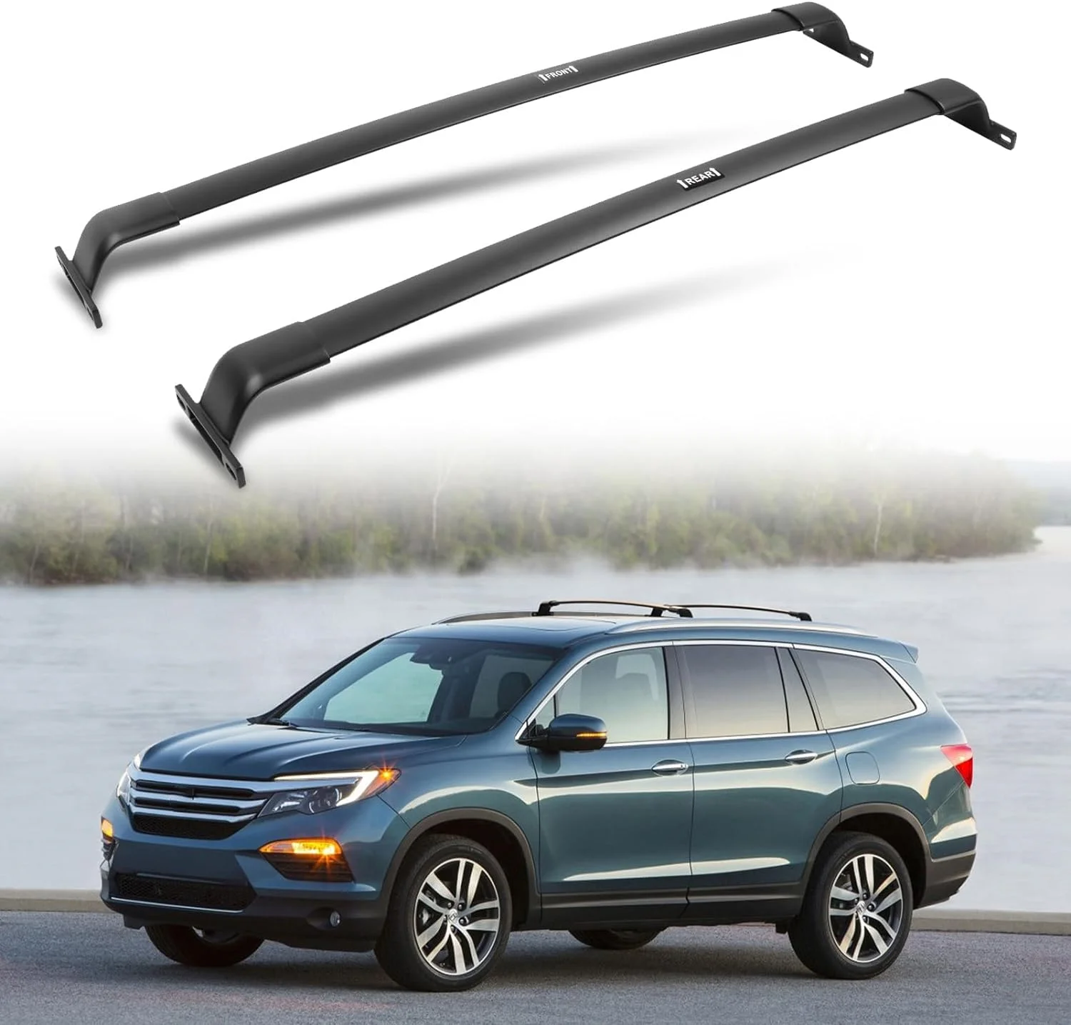 

220LBS Cross Bars for 2016-2022 Honda Pilot Trailsport Elite Touring Sport Black