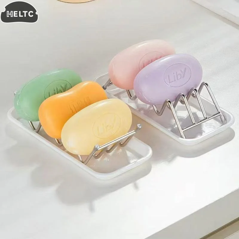 Stainless Steel Soap Rack Drainage Soap Tray Multifunctional Bathroom Storage Rack Bathroom Draining Box Simple Soap Storage Box
